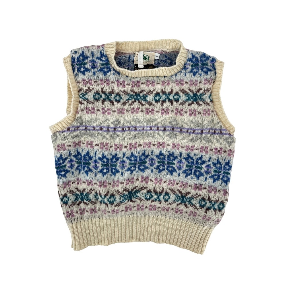 Vintage REI Wool Fair Isle Sweater Vest Small Womens